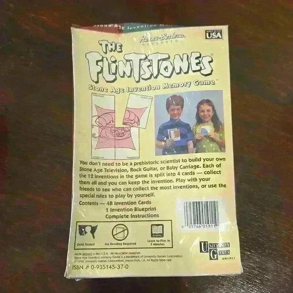 VINTAGE EUC TheFlintstones Stone age invention Memory Game 1992 Family Kid Game - Picture 3 of 4